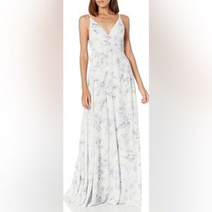 Jenny Yoo Dani Chiffon Meadow Painted Petals print Size 8